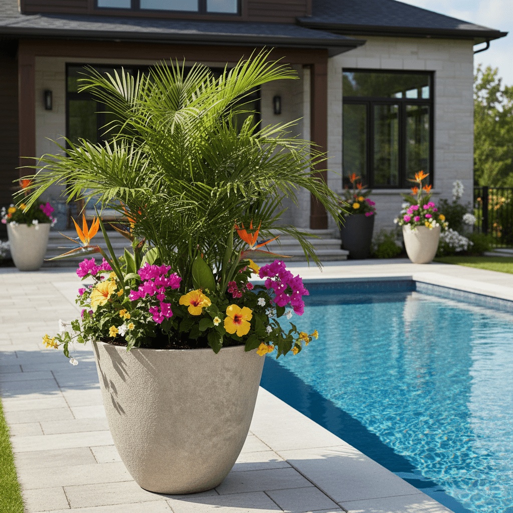 Pot à fleurs en résine fini monzonite - Landscapers Select