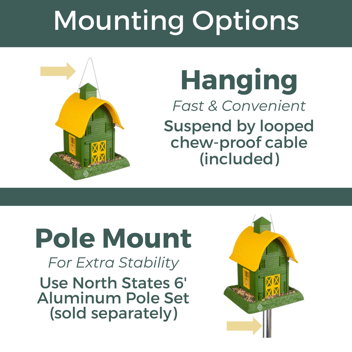 North States Village Collection - Green Barn Bird Feeder 