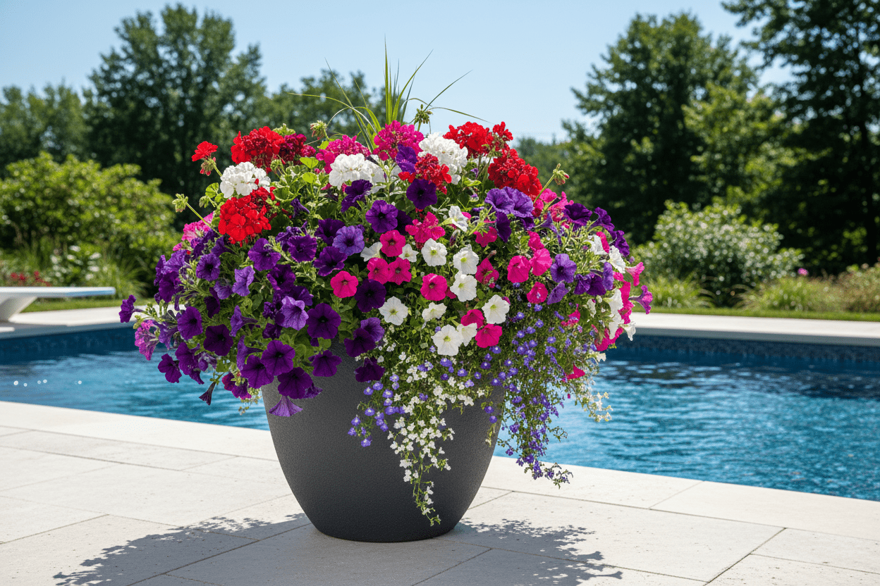Pot à fleurs en résine fini monzonite foncé - Landscapers Select