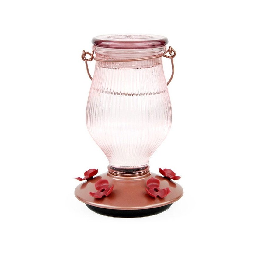 Perky-Pet® Rose Gold Top-Fill Glass Hummingbird Feeder