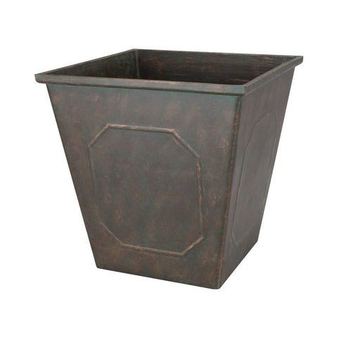 14 in. Square Metallic Resin Planter - Landscaper's Select