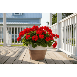 Landscapers Select - Resin Flower Pot, Ivory/Wood Finish 