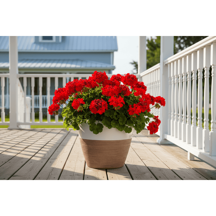 Landscapers Select - Resin Flower Pot, Ivory/Wood Finish 