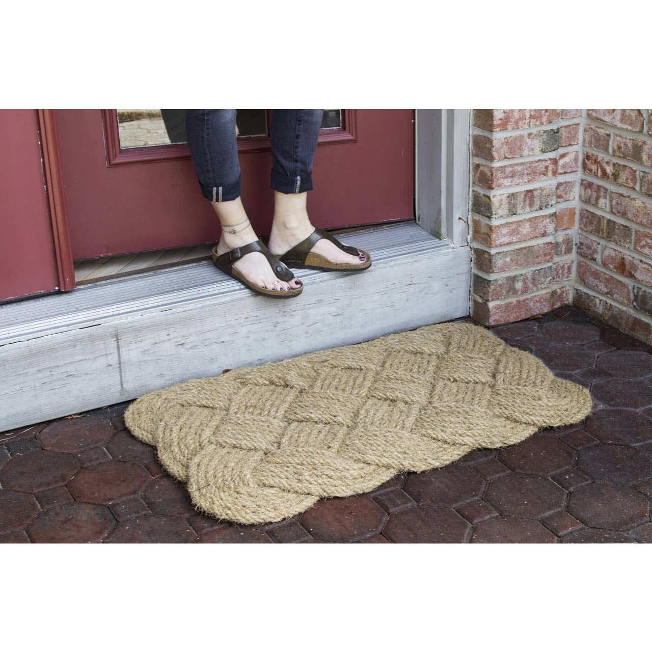 Entryways - Handwoven Coir Doormat - 24" x 36" Knot Pattern