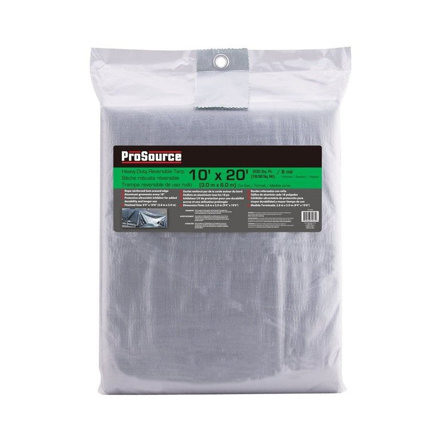 Bâche en polyéthylène ultra robuste, vert/argent, 8 mil (épaisseur) - ProSource