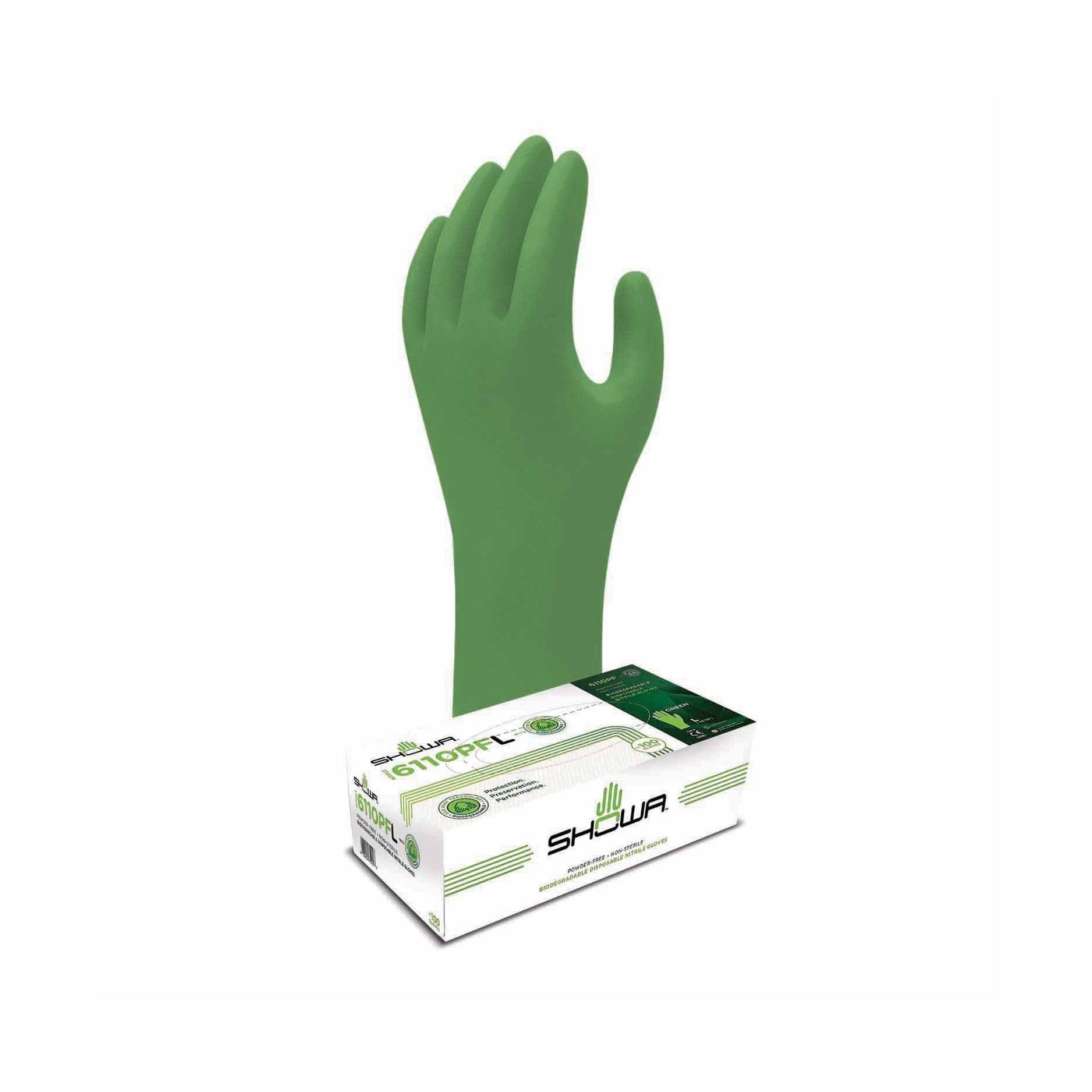 Gants en nitrile biodégradables, Green-Dex - Showa