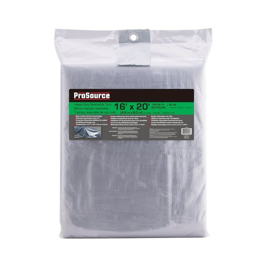 ProSource - Heavy Duty Polyethylene Tarp, Green/Silver, 8 mil (thick) 