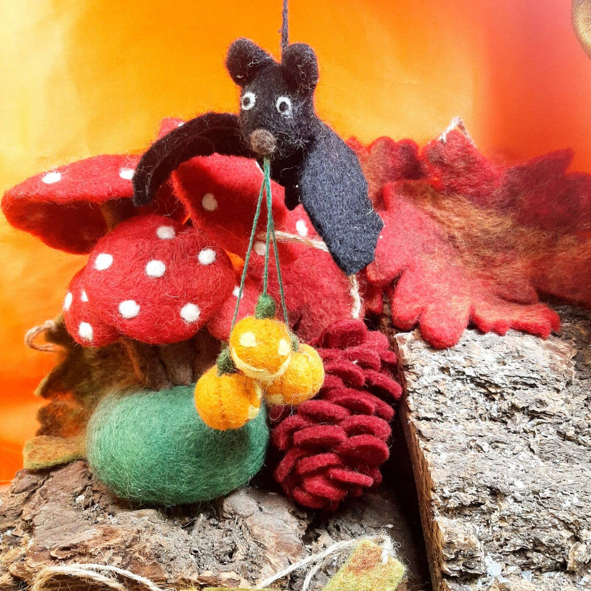 Handmade Felt Bat Halloween Hanging Decoration