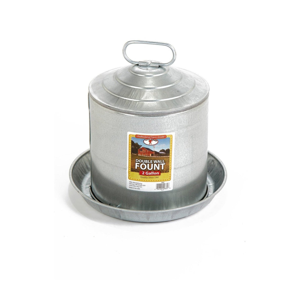 Abreuvoir pour volailles en acier galvanisé, 2 gallons - Little Giant