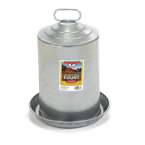 Abreuvoir pour volailles en acier galvanisé, 3 gallons - Little Giant