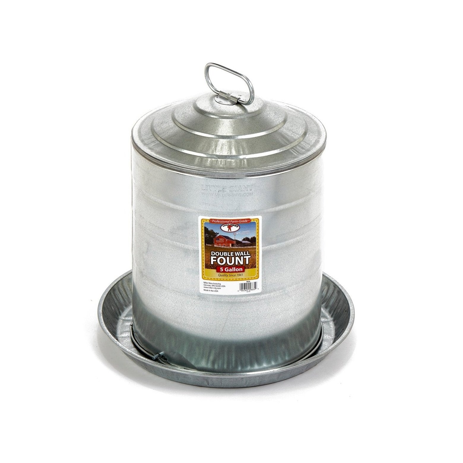 Little Giant - 5 Gallon Double Wall Metal Poultry Fount