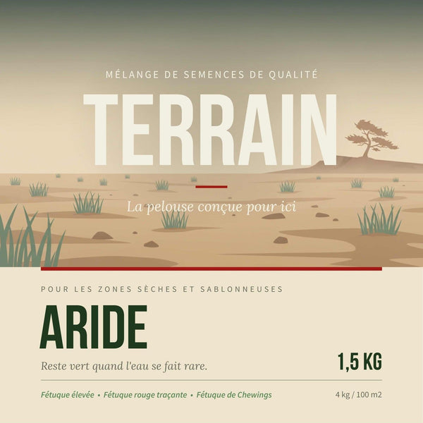 TERRAIN ARIDE — Semence à gazon zones sèches