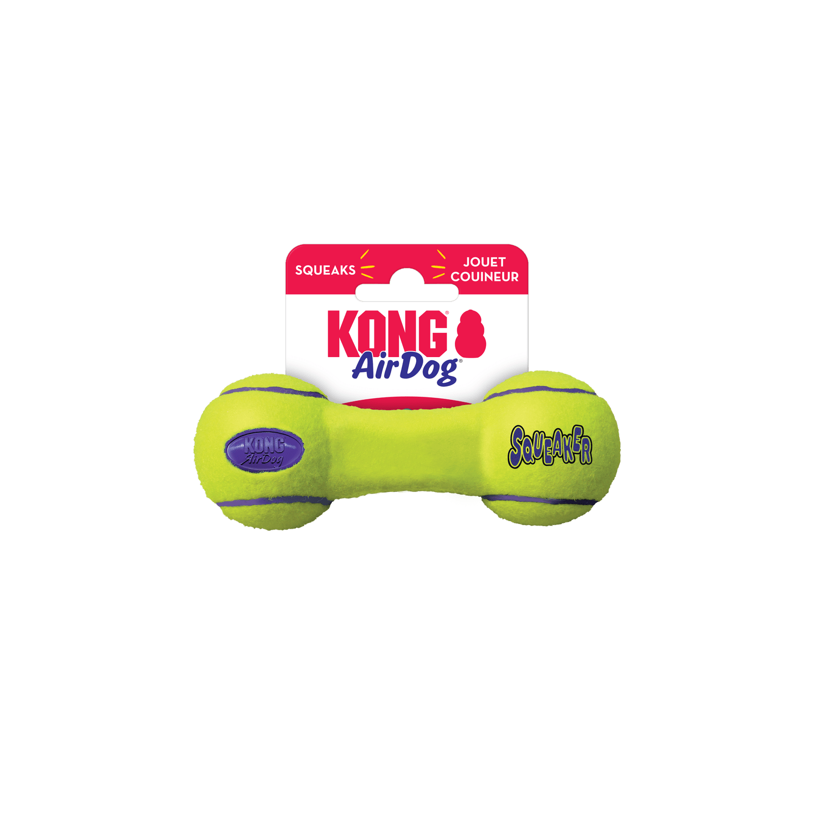 KONG AIRDOG Squeaker Dumbbell, Squeaky Dog Toy - KONG