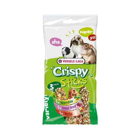 Crispy Sticks, Bâtonnets croustillants 3 saveurs pour lapins et rongeurs - Versele-Laga