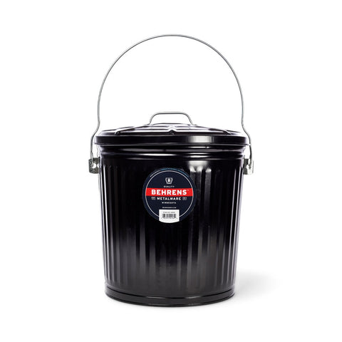 Seau à cendres, 7,5 gal, en acier noire - Behrens