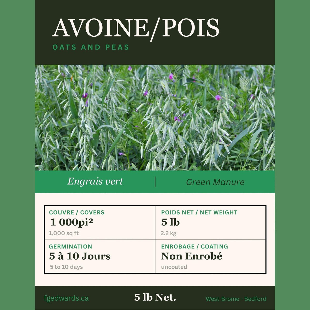 Oats / Peas Mix (5 lb) - F.G. Edwards
