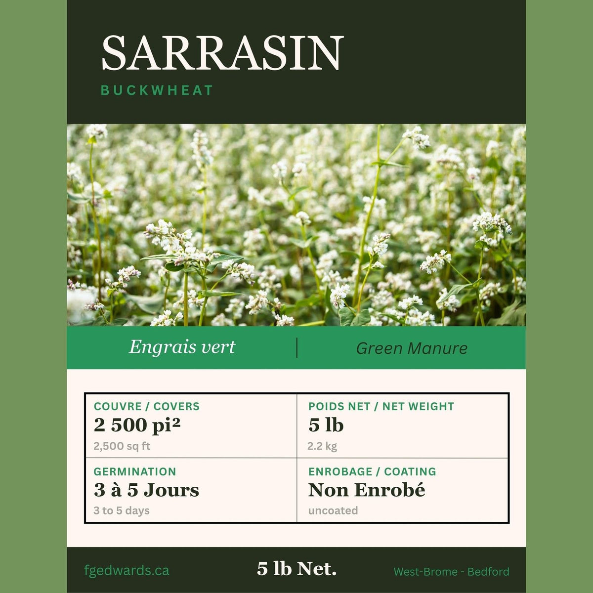 Sarrasin Commun (5 lb) - F.G. Edwards