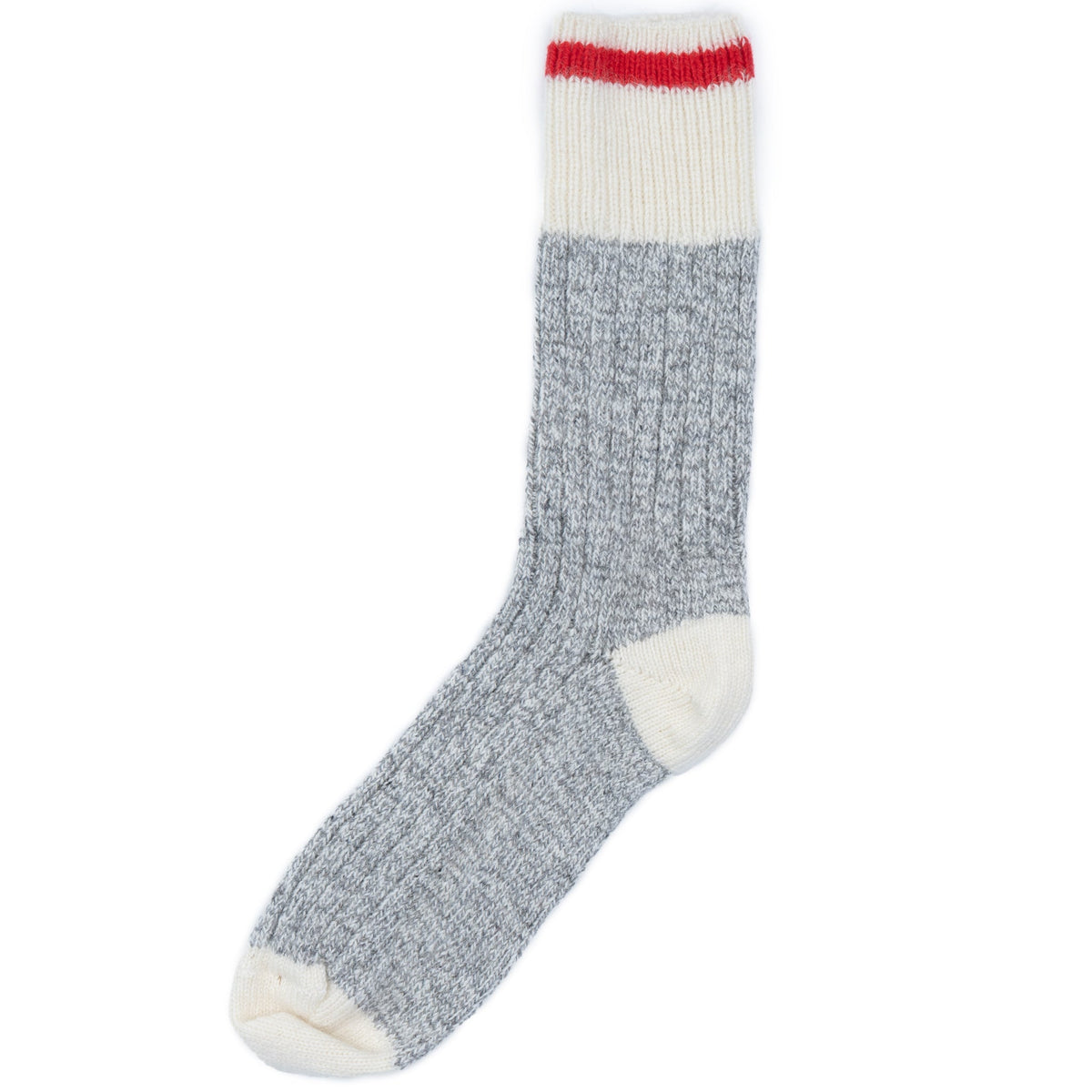 Bas classique en laine gris et rouge - Duray