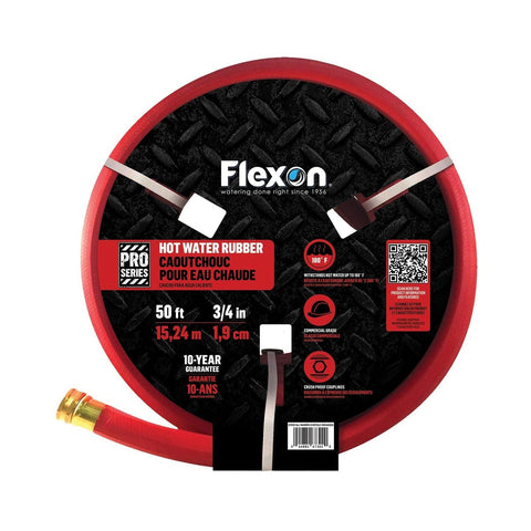 Flexon - Red Rubber Garden Hose 3/4 in x 50 ft, FAR3450