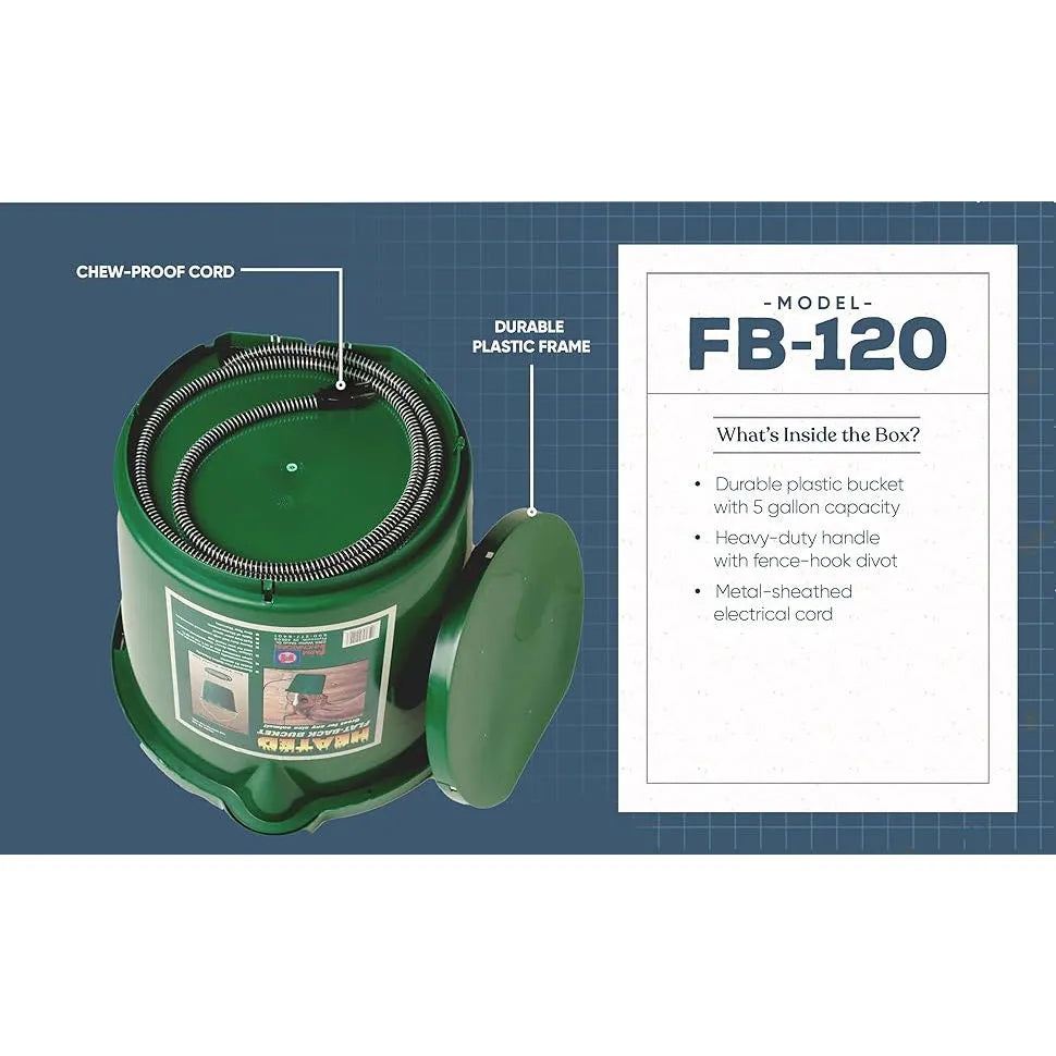 Seau chauffant à dos plat de 5 gallons (120 Watts), FB-120 - Farm Innovators