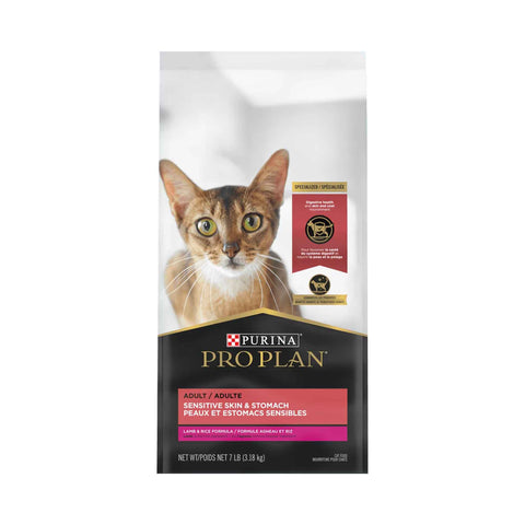 Pro Plan Adult Sensitive Skin and Stomach Dry Cat Food Lamb and Rice - Purina