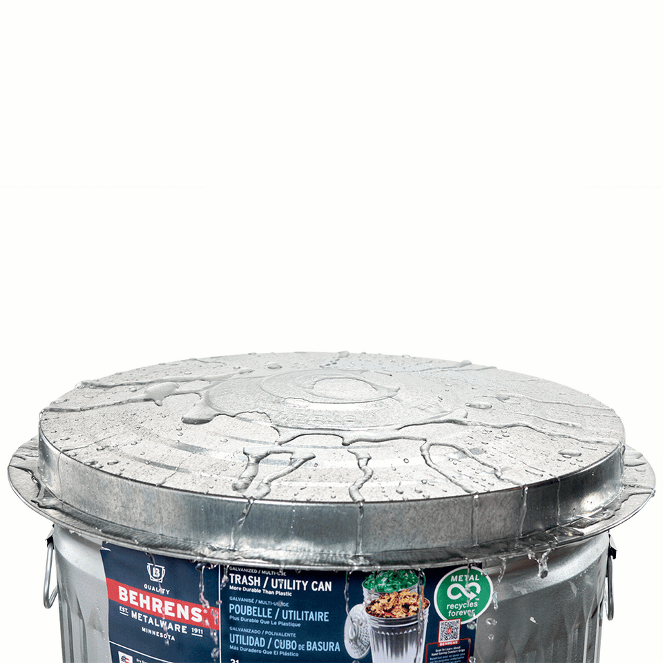 Behrens - 31 Gallon Galvanized Steel Utility / Trash Can with Lid