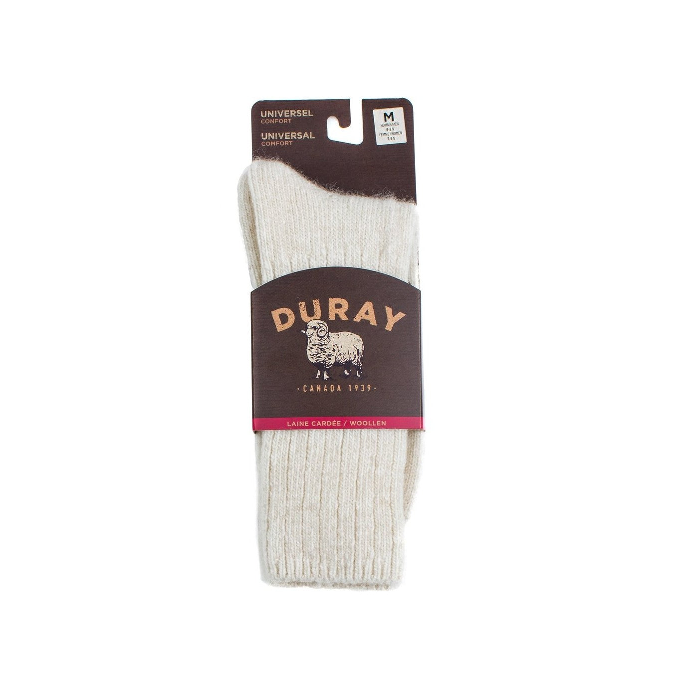 Duray - Unisex Bivouac White Lambswool Socks 