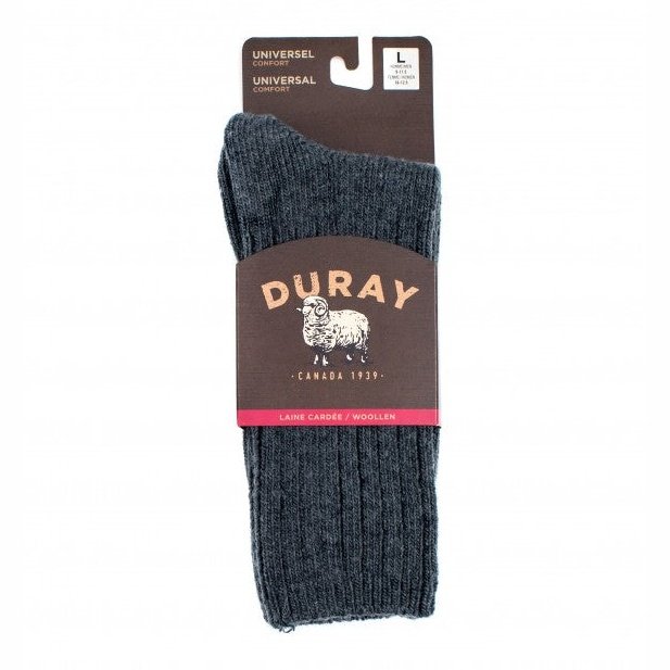 Chaussettes unisexe en laine d'agneau Bivouac gris - Duray