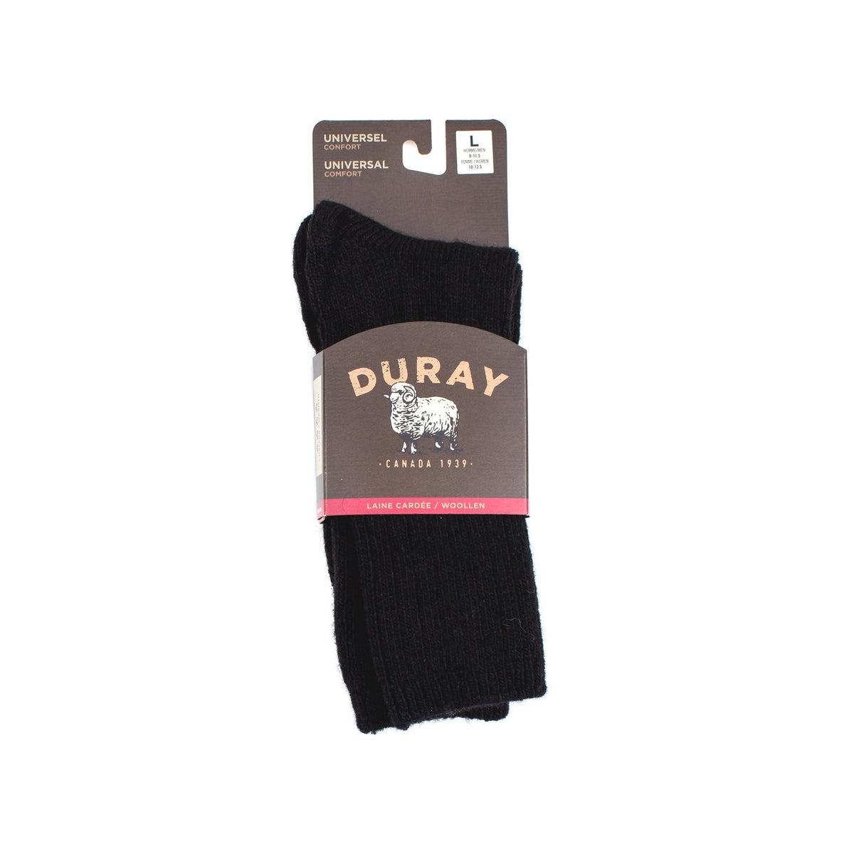 Duray - Unisex Black lambswool socks Bivouac