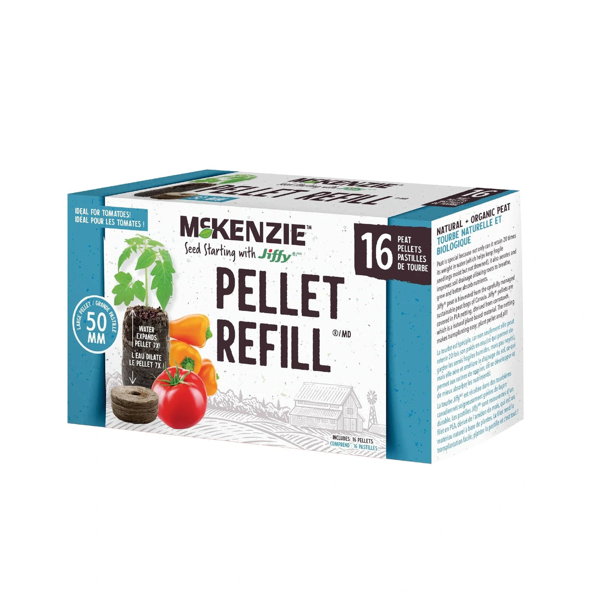 McKenzie - Jiffy 50mm Pellet Refill Pack Comes with 16 Jiffy Pellets