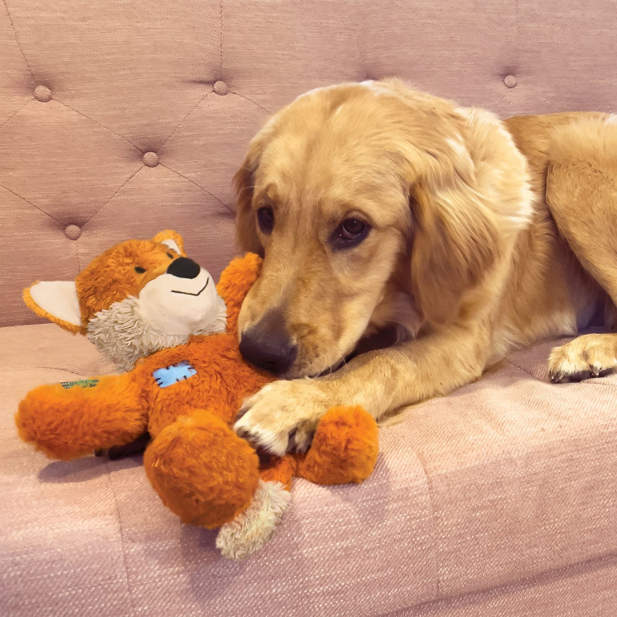 Jouet peluche en forme de renard avec squelette interne en corde, Wild Knots Fox - KONG