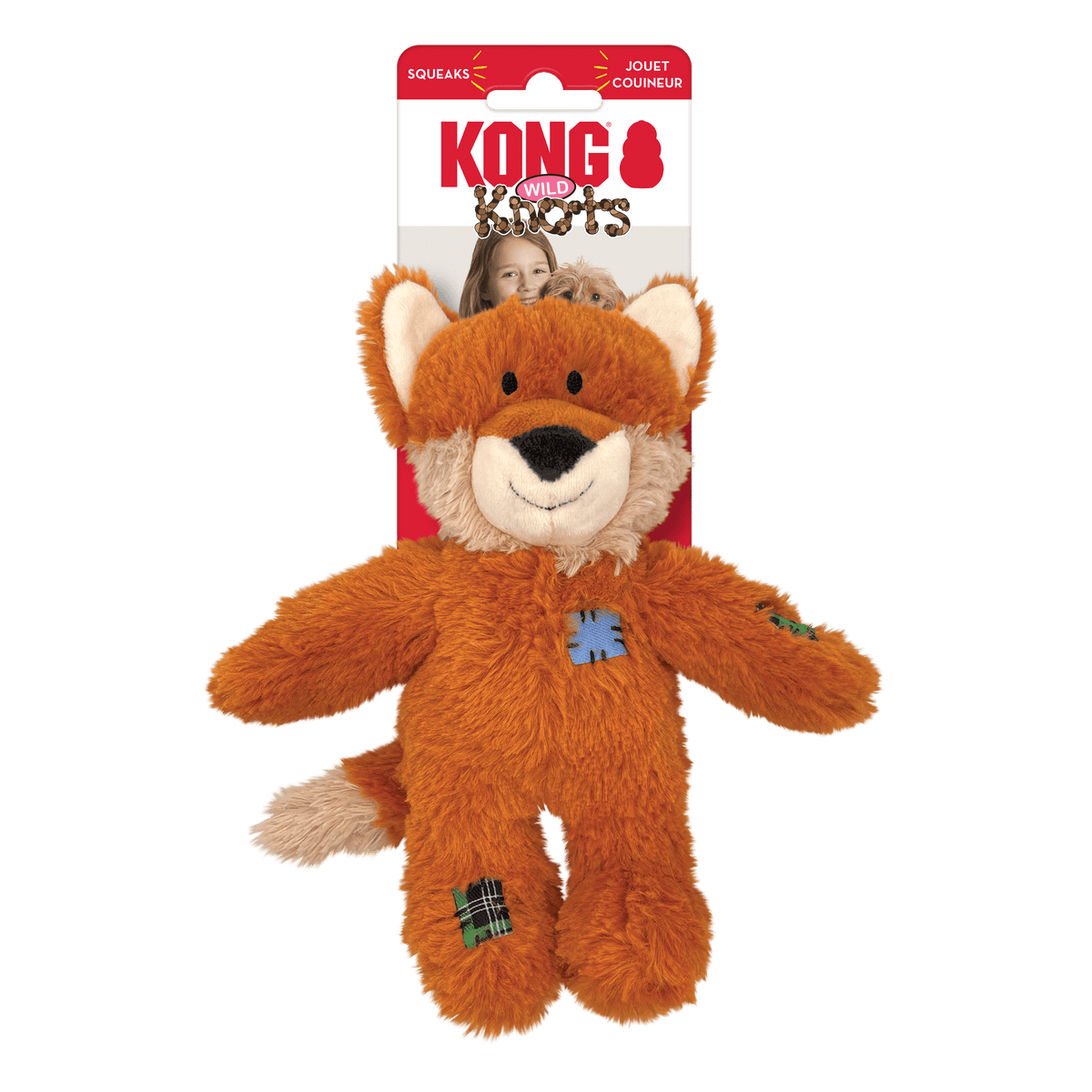Jouet peluche en forme de renard avec squelette interne en corde, Wild Knots Fox - KONG
