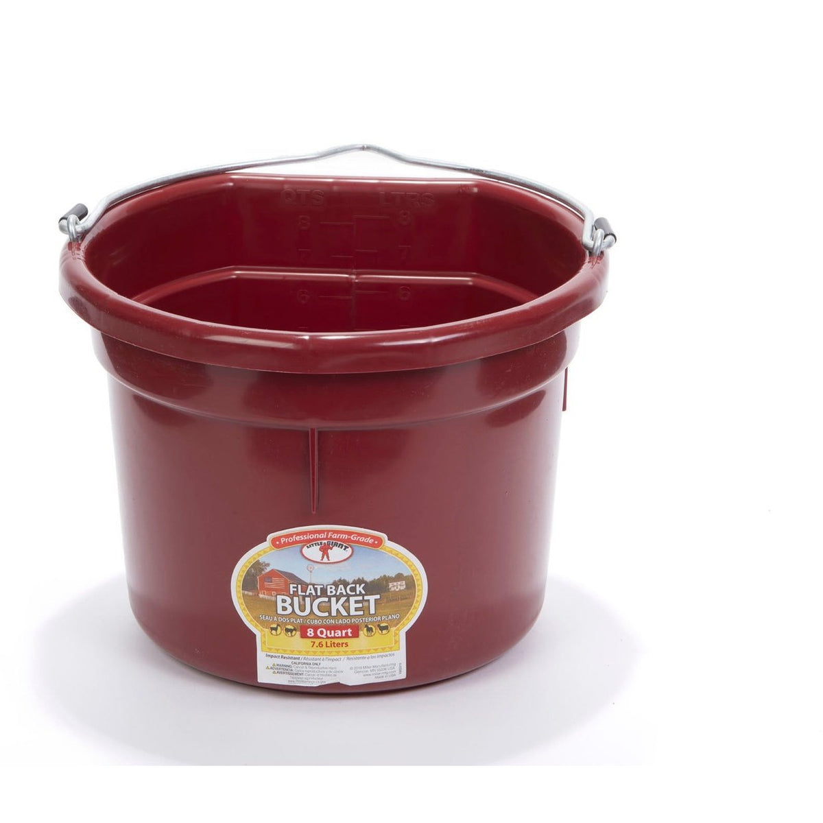 Little Giant - 8 Quart Flat Back Plastic Bucket 