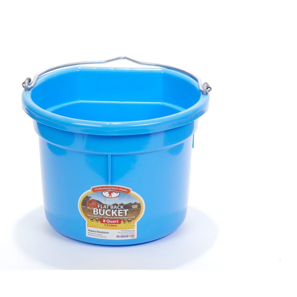 Little Giant - 8 Quart Flat Back Plastic Bucket 