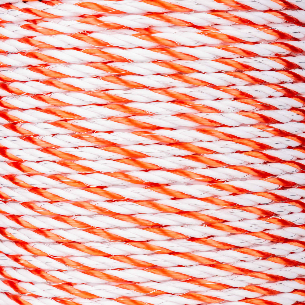 Orange and white 6 mm poly rope for horses 250 m, photo 2
