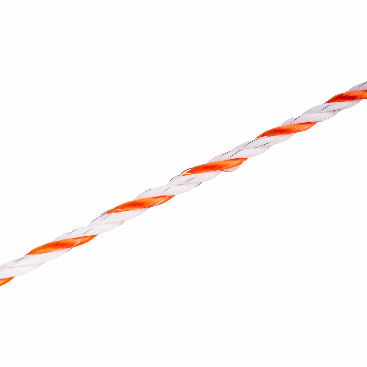 Orange and white 6 mm poly rope for horses 250 m
