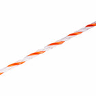 Orange and white 6 mm poly rope for horses 250 m
