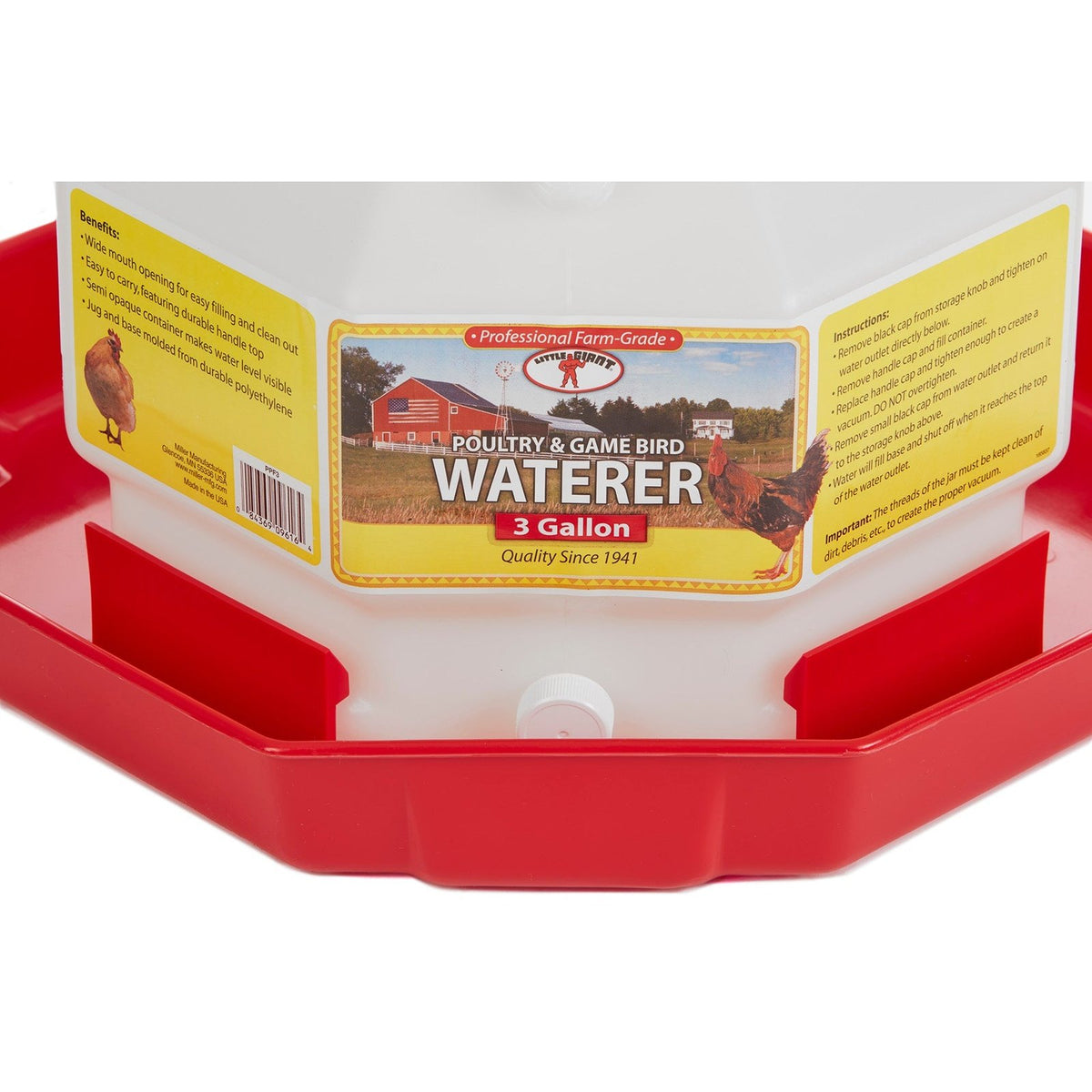 Abreuvoir pour volaille en plastique, 3 gallons - Little Giant