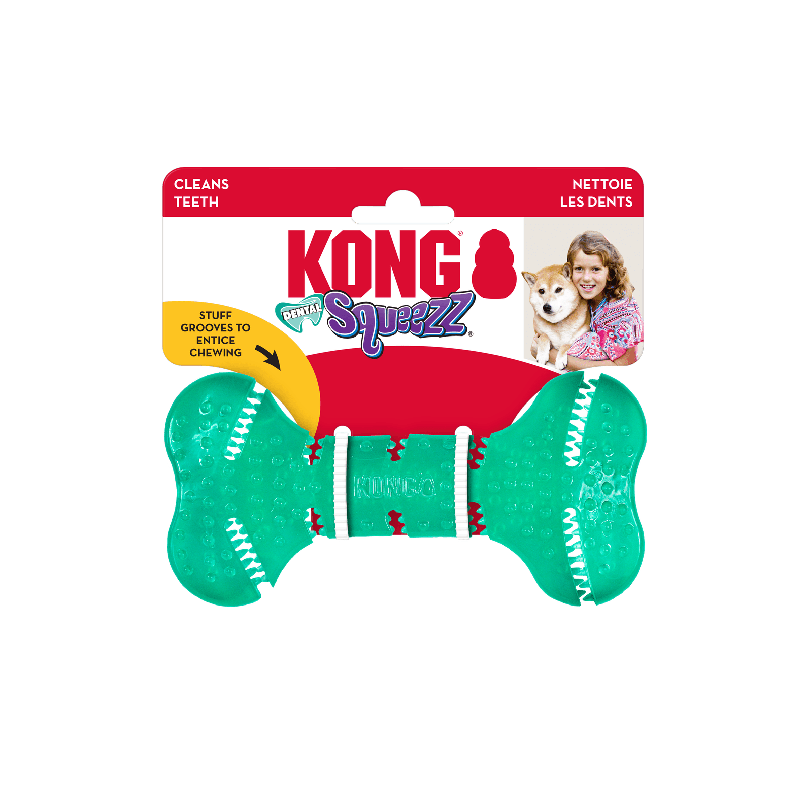 KONG Dental Squeezz, Dental Bone for Dogs - KONG