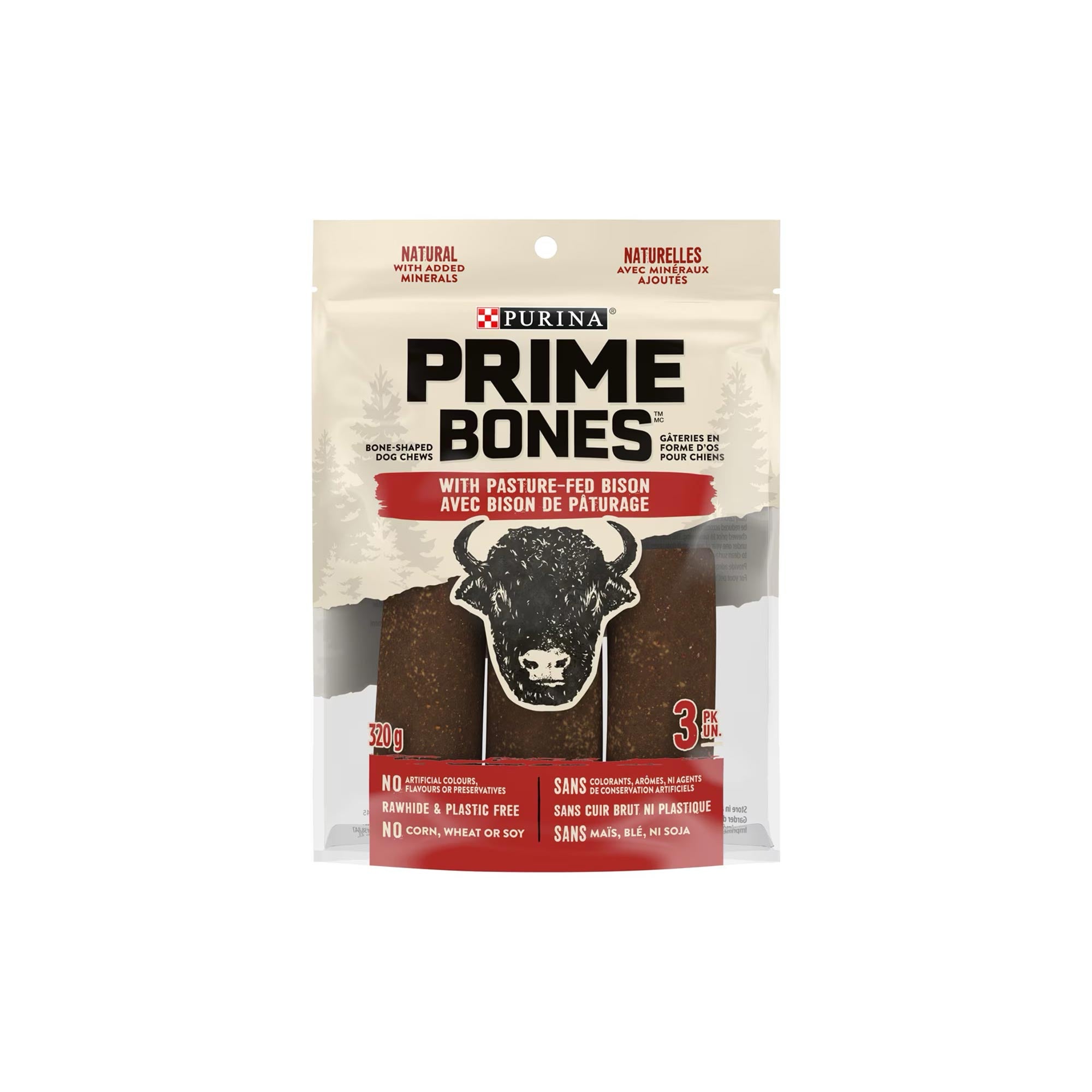 Prime Bones™ Gâteries pour chien avec du bison nourri au pâturage