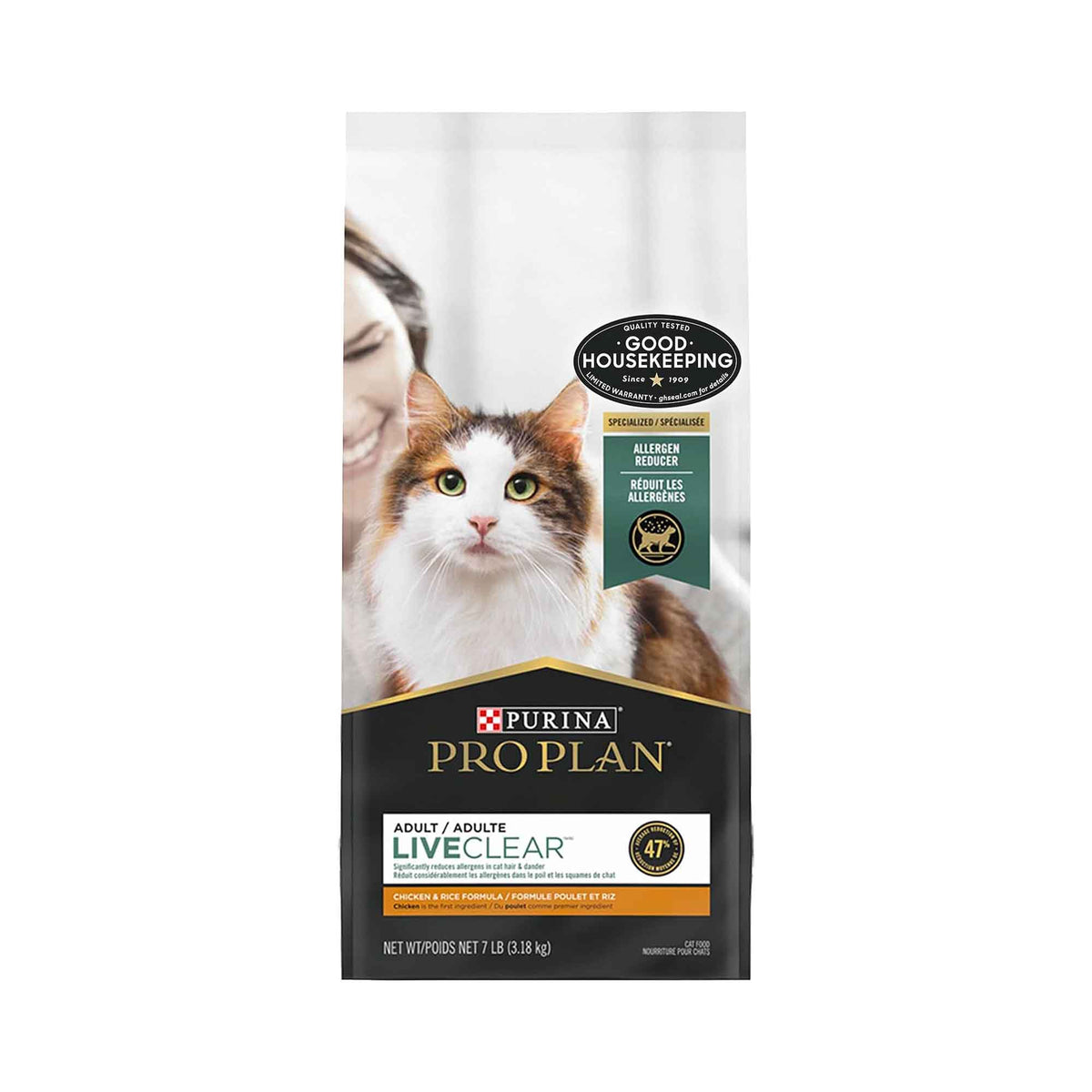 Pro Plan LiveClear nourriture sèche pour chats réduisant les allergènes formule poulet et riz - Purina