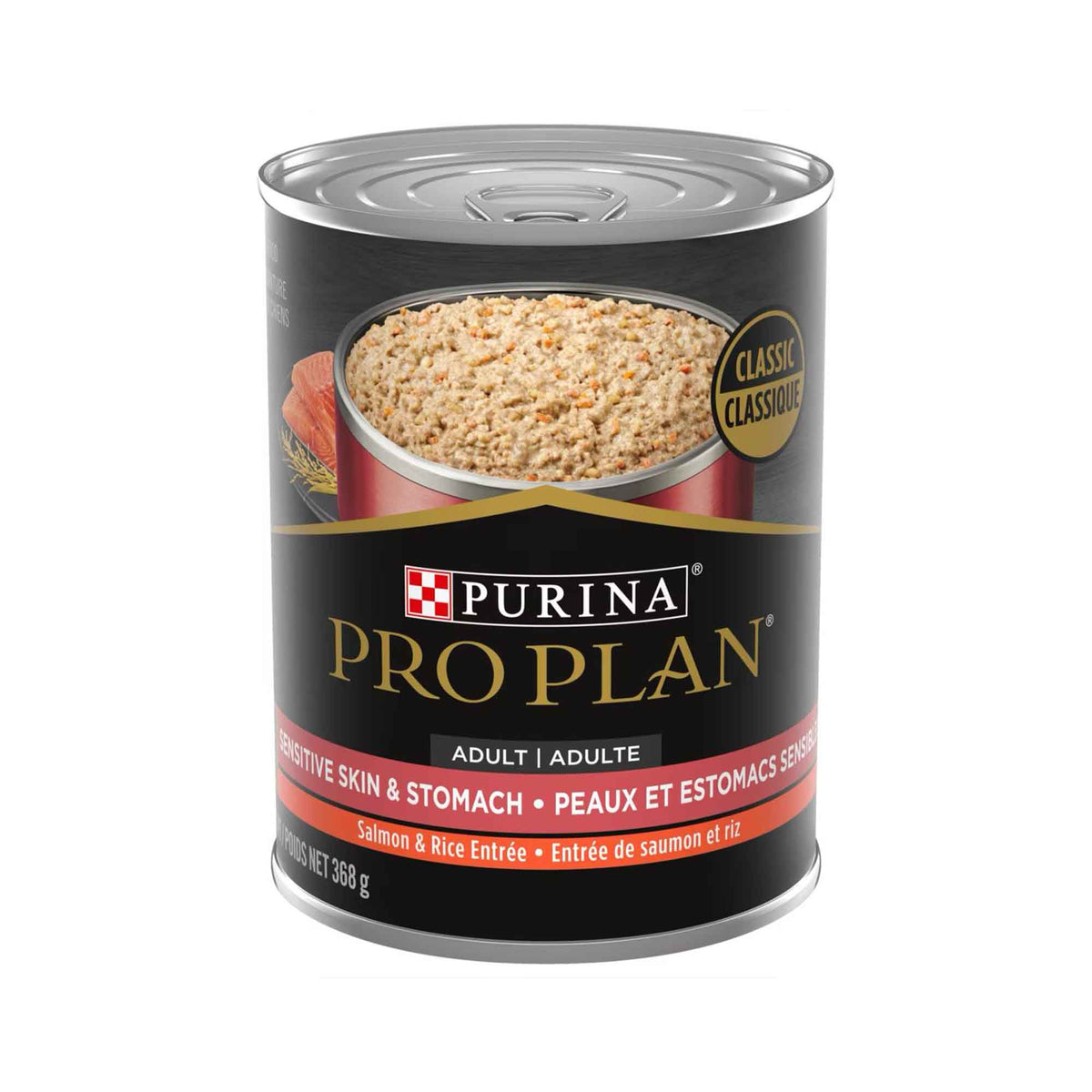 Pro Plan sensitive skin and stomach, wet food for dogs - salmon and rice formula - - 369g