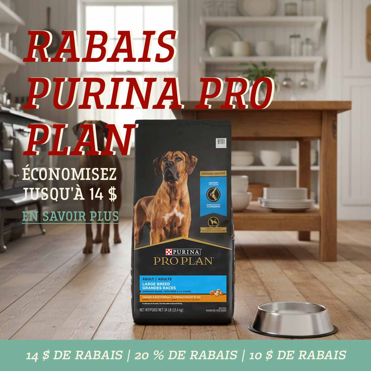 rabais sur les produits purina pro plan pour chats et chiens