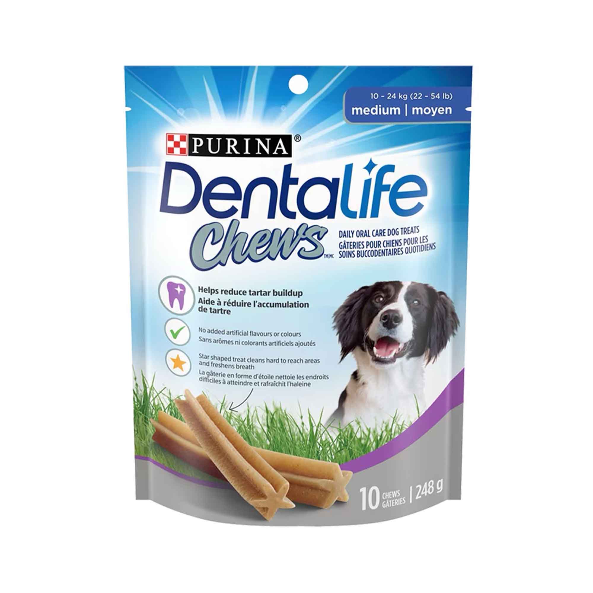 Purina DentaLife Chews™ Gâteries quotidiennes moyennes pour chiens - soins bucco-dentaires