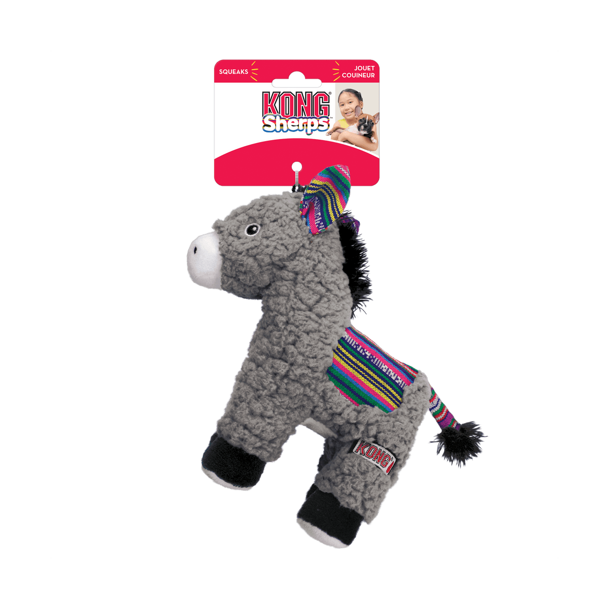 KONG Donkey Sherps, Jouet en peluche en forme d'âne pour chien - KONG