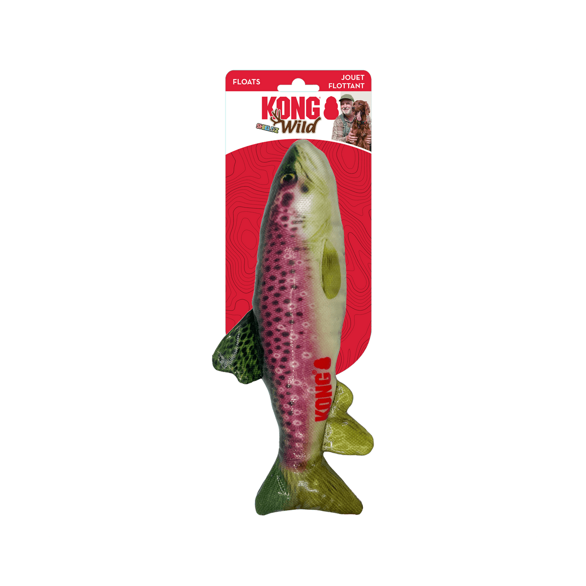 KONG Shieldz Wildz Fish, jouet d'entraînement en forme de truite pour chien - KONG