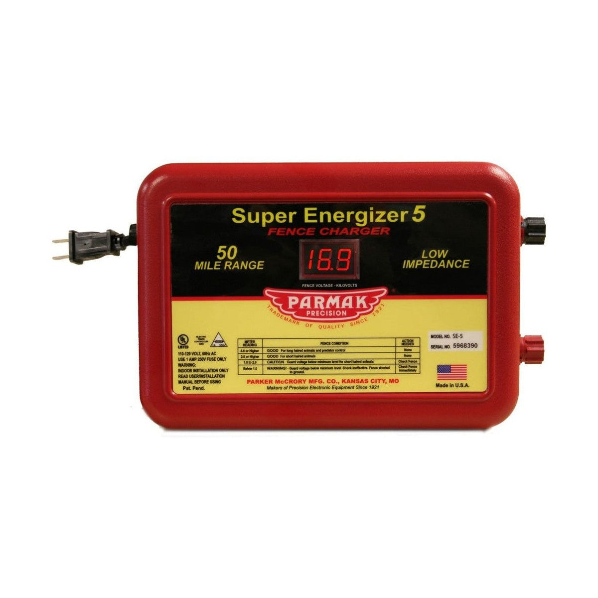 Parmak - Electric Fence Energizers, Super Energizer 5, (120 V) 