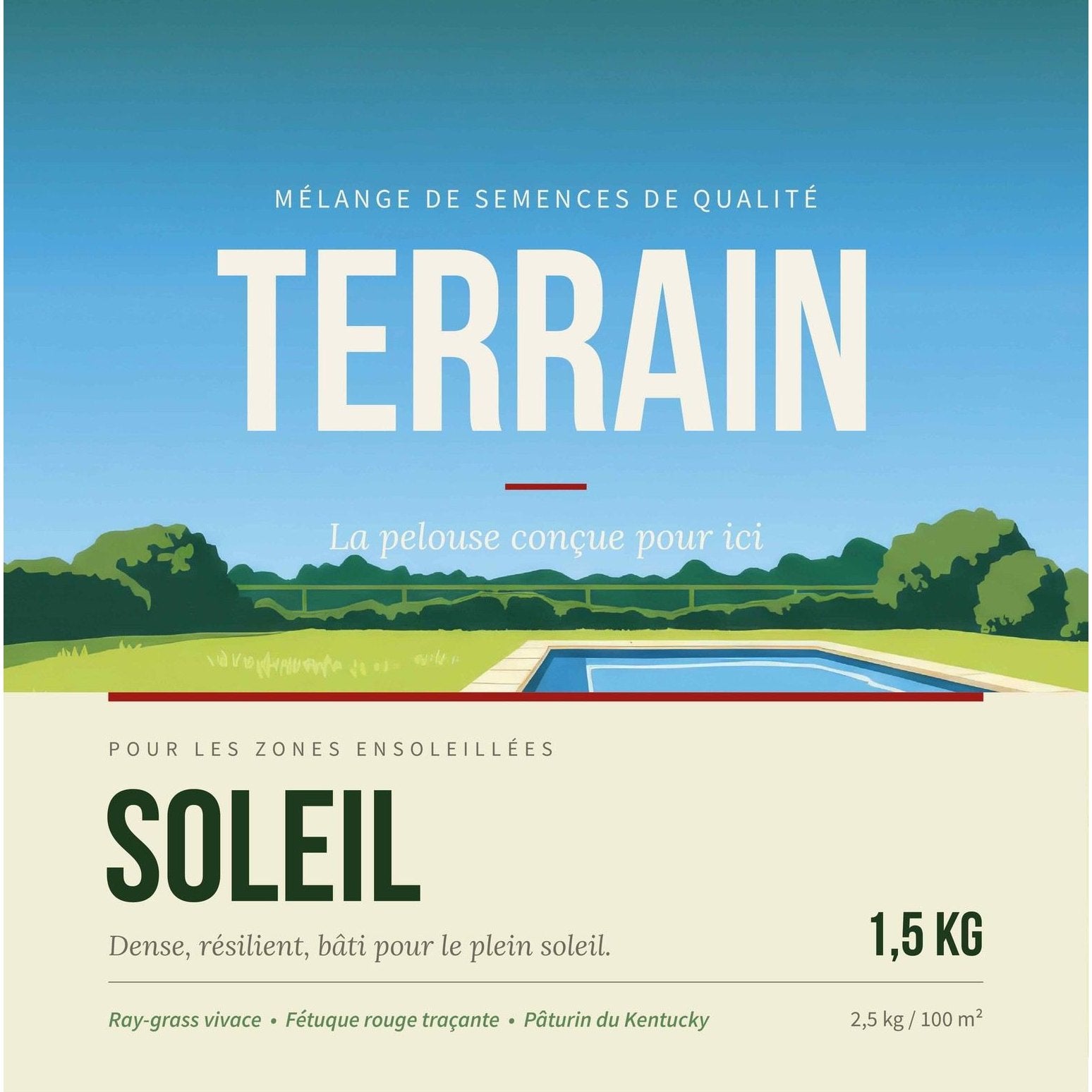 TERRAIN SOLEIL — Semence à gazon ensoleillement