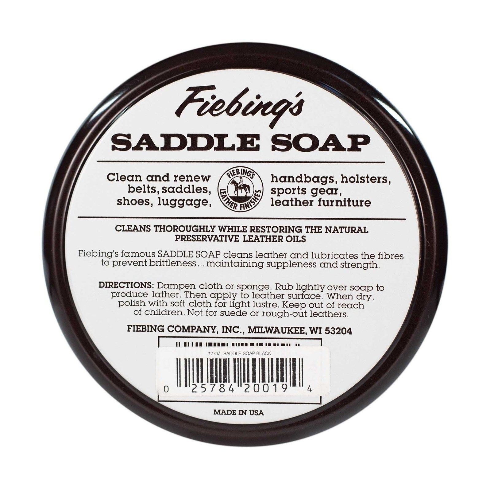 Savon pour selle, noir - Fiebing's