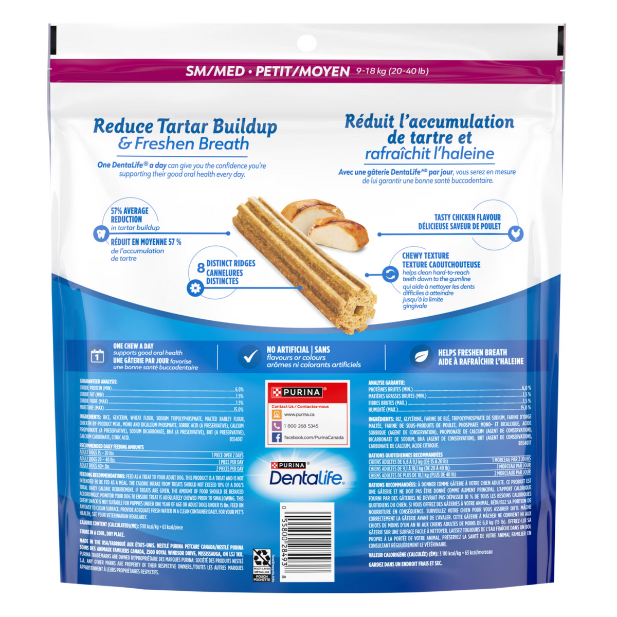 Dog dental treats small medium breeds 808 g - Dentalife